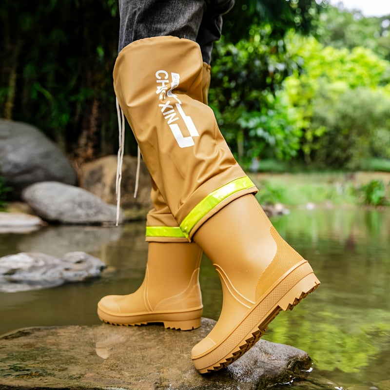 Men's All-Season Waterproof Rubber Slip-On Work Boots
