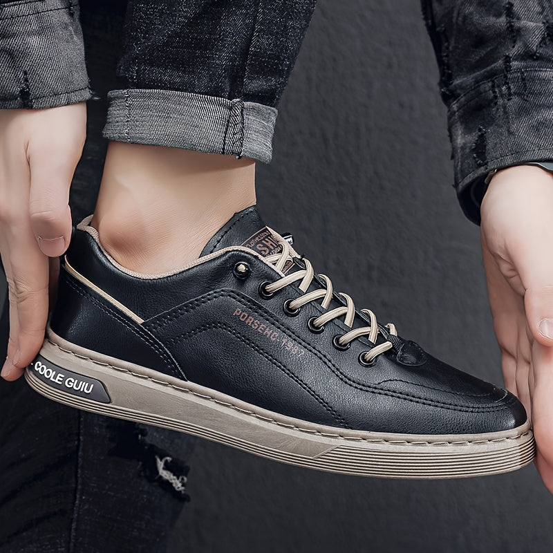 Men's Slip-On Sneakers - Casual & Sporty Low-Top Shoes with Elastic Laces, Non-Slip Rubber Sole for Casual Attire