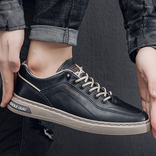 Men's Slip-On Sneakers - Casual & Sporty Low-Top Shoes with Elastic Laces, Non-Slip Rubber Sole for Casual Attire