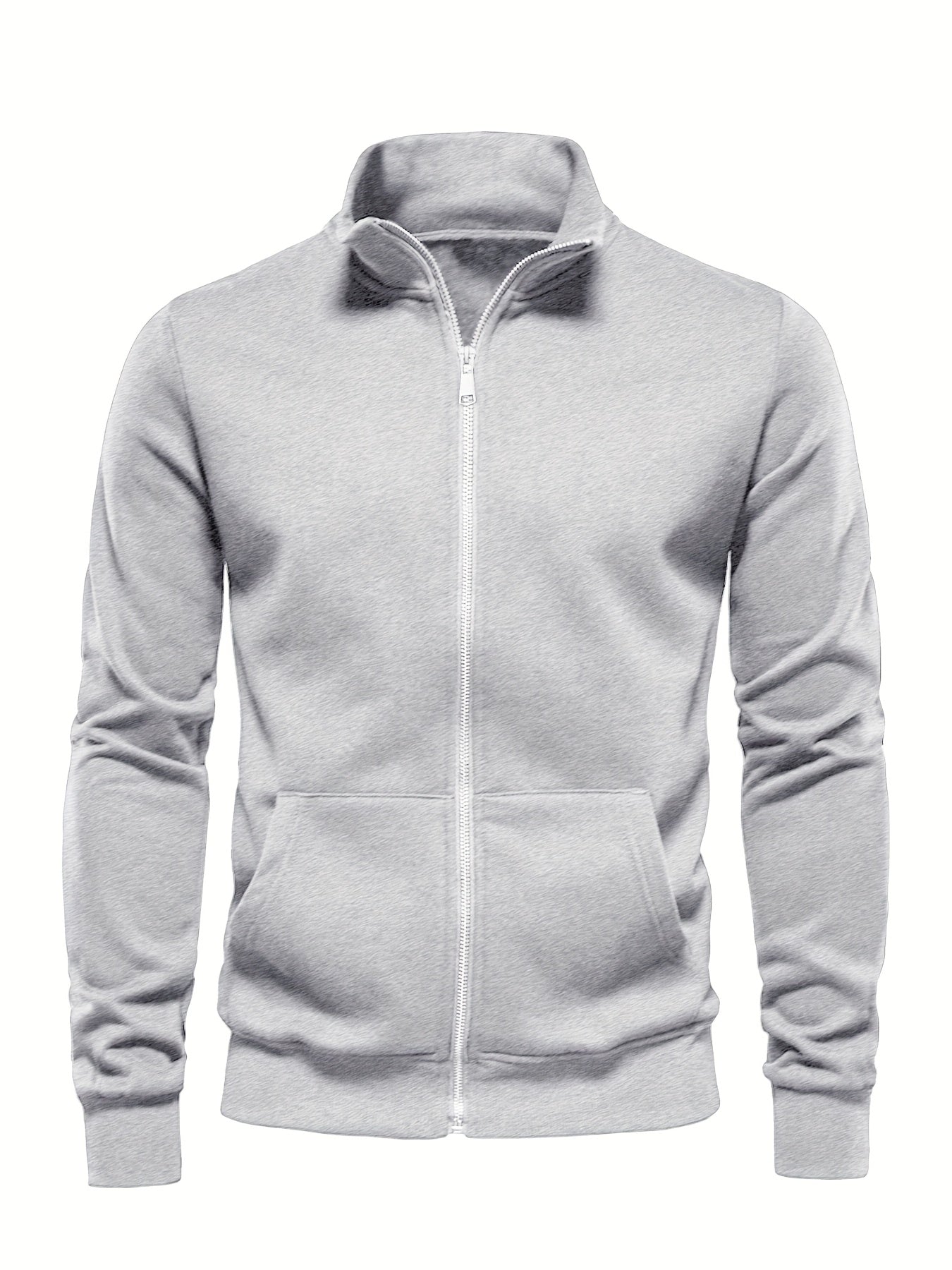 Men'S Lightweight Breathable Zip-Up Jacket - Casual Outdoor Windbreaker with Kangaroo Pocket, Soft Shell Design for Hiking, Fishing, Gym & Streetwear - Spring/Fall Layering Essential, Fishing Attire, Stylish Stand Collar, Dur