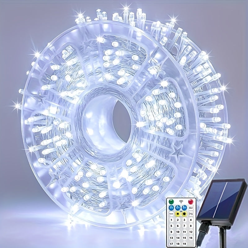 Solar Remote Control 19 Modes Outdoor Festival Party Decorations Garden Corridor Decoration Christmas Halloween Lights Wedding Proposal Scene New Year Decoration