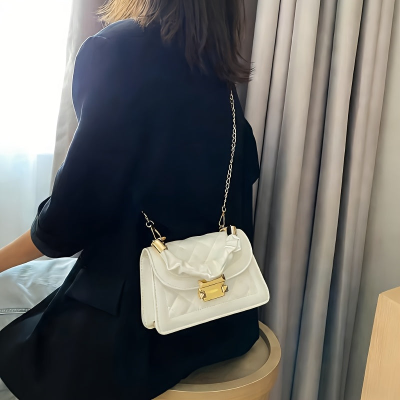 Փոքր, կարված, կարճ, կարճ, ոսկեգույն, մինի, կանացի պայուսակ (սև/սպիտակ/մանուշակագույն)