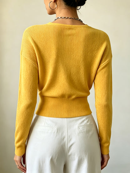 Women's Elegant Cross-Collar V-Neck Pullover Knitwear for Fall/Winter