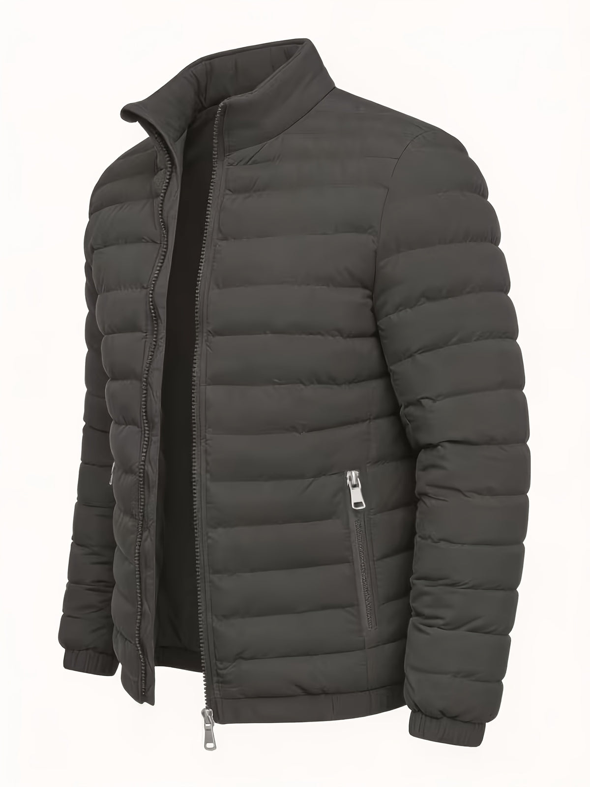Men's Casual Stand Collar Jacket Lightweight Windproof Warm