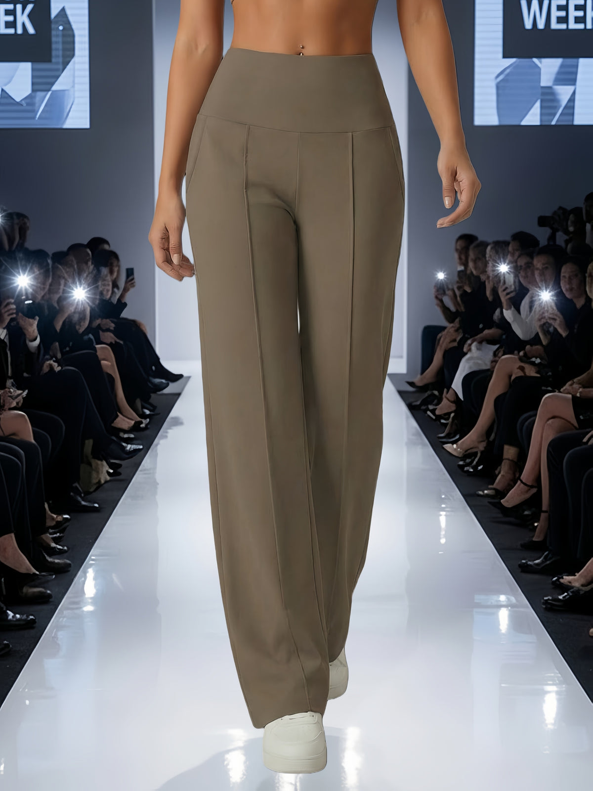 Women’s High-Waist Wide-Leg Leggings with Pockets