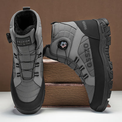 GSSZO Men's High-Top Hiking Boots with Height Increase - Slip-Resistant & PVC Sole, - -Terrain Boots Suitable for Urban Streetwear, Outdoor Trekking, Heavy-Duty Wear - Comfortable & Durable (Year-Round Use)