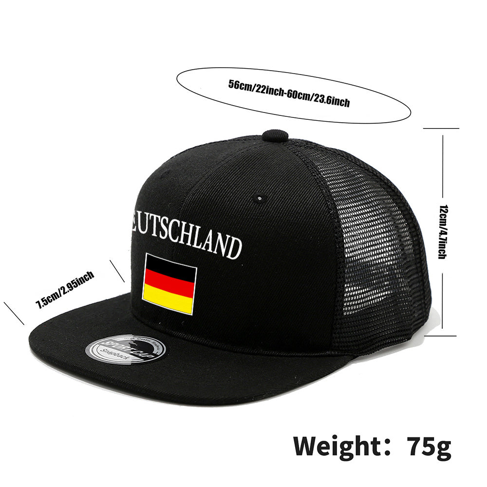 Unisex German Flag Casual Hip-Hop Hat with Flat Brim