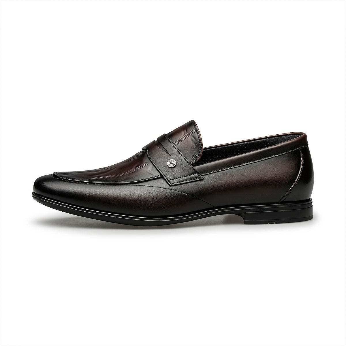 Men's Leather Embossed Loafers Casual Business Slip-On Shoes