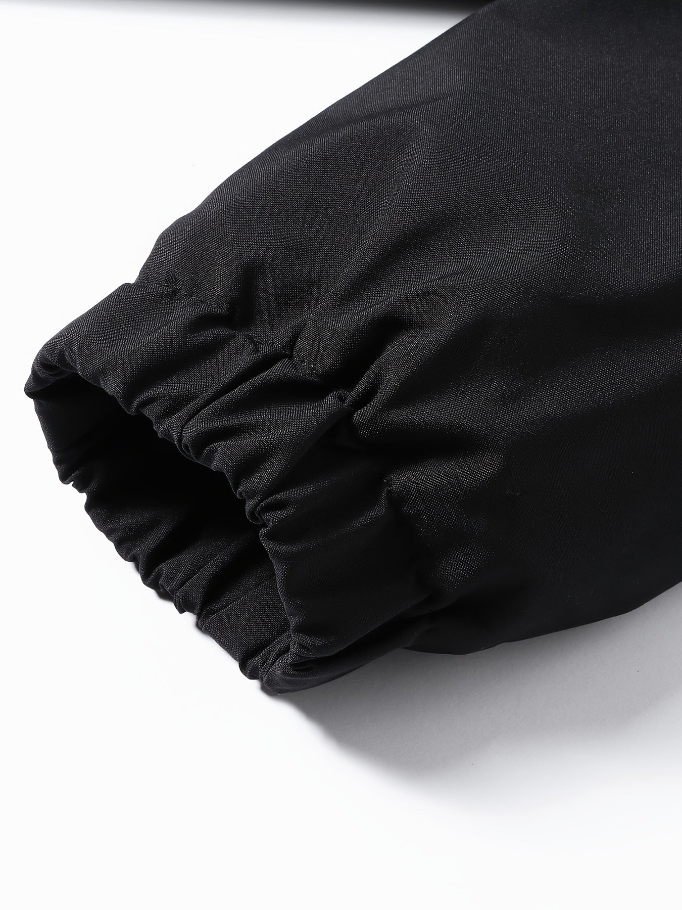 Men'S Stylish Black Hooded Windbreaker Jacket with Zipper Pockets - Casual, Loose Fit, Long Sleeve, Polyester Lining, Perfect for Spring and Fall, Casual Wear Jacket|Hooded Jacket|Zippered Jacke