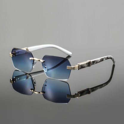 Men's Lightweight Metal Rimless Square Eyeglass Frames
