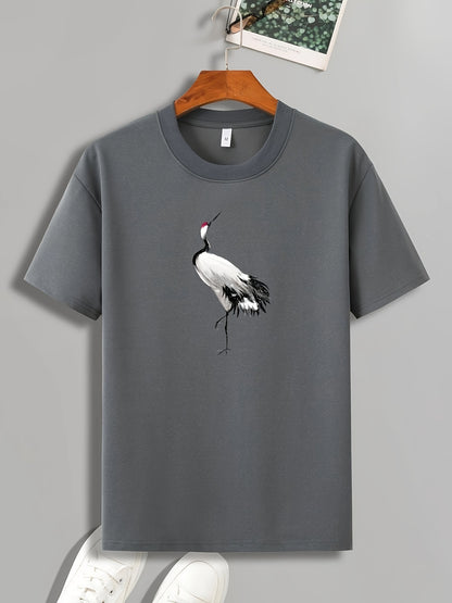 New Summer Round Collared Short Cuff T Dress for Men's Wear with Free Print