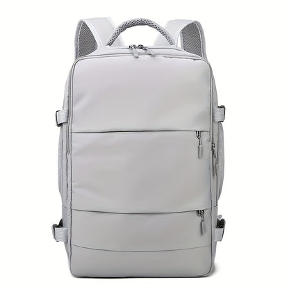 Multi-Functional Travel Backpack for Women, Casual Style, Large Capacity, Lightweight, USB Charging, Adjustable Straps, Shoe Compartment, Zipper Closure, Polyester Lining, Sewing Thread Detail, Wet Wipe Clean, for Business Tr