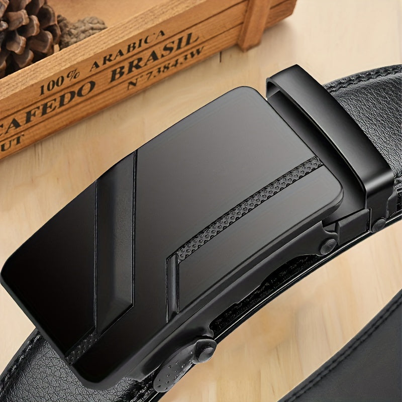 Business Men's Belt Black Automatic Buckle Fashion Belt Casual Men's Suit Belt Accessories
