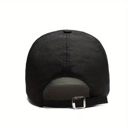 1pc Breathable Quick-Dry Mesh Baseball Cap for Men & Women - Adjustable Snapback, Lightweight Sun Hat for Outdoor Sports, Golf, Tennis, Running, Hiking, Camping - Black, Navy Blue, Dark Gray, Light Gray, Olive Green, Adjustab