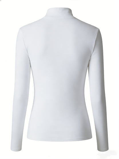 Women’s Gothic Style Long-Sleeve High-Neck Fitted T-Shirt