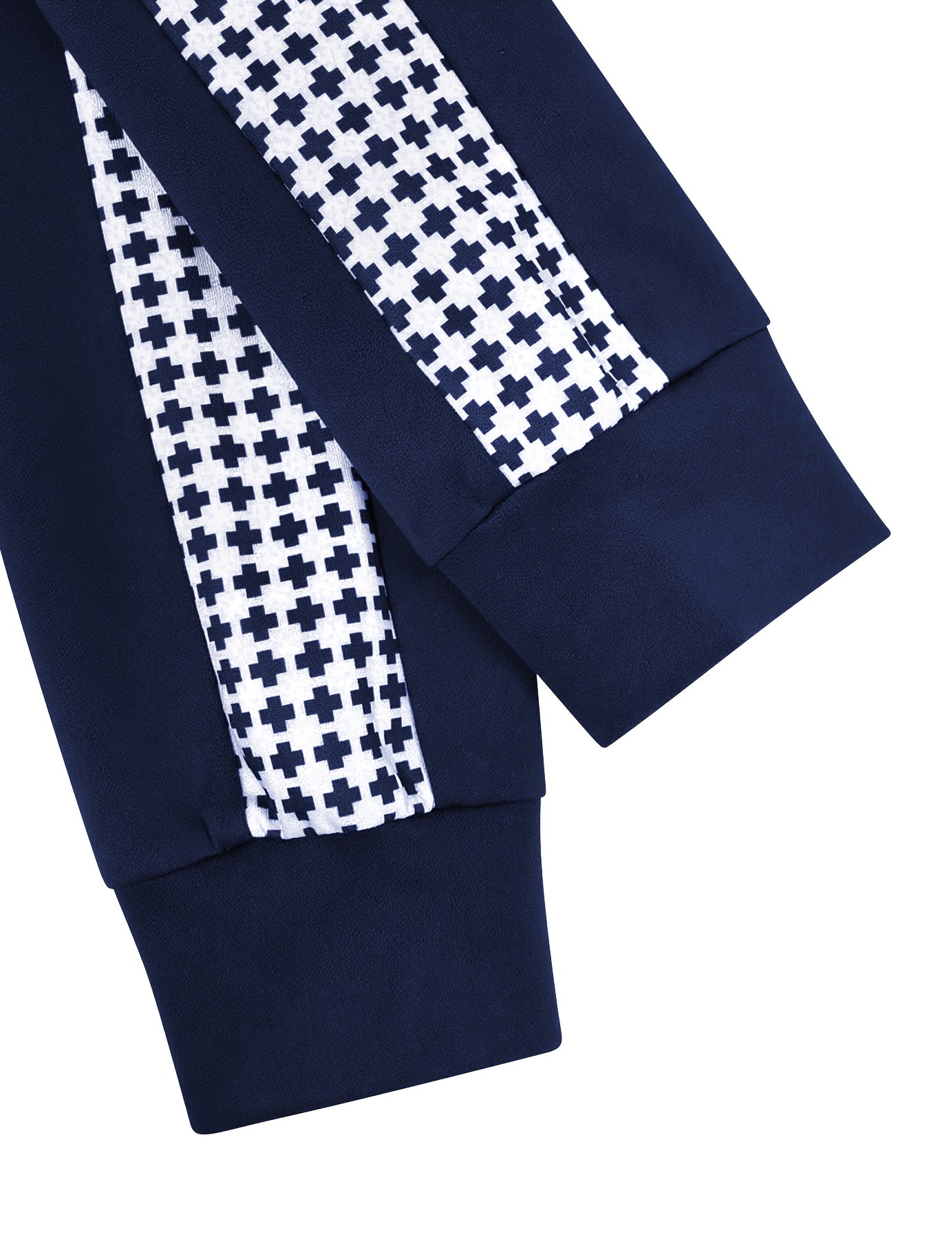 Two-Piece Outfit for Women Featuring a Geometric Design, Long-Sleeve Zip-Up Jacket, And Pants with Symmetrical Pockets - ayq