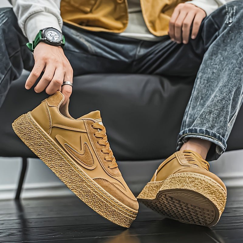 Men's Fashion Sneakers - Casual Lace-Up, All-Season Grip Shoes with Durable PU & EVA Material, Movement Style, Leisure Style, Four Seasons