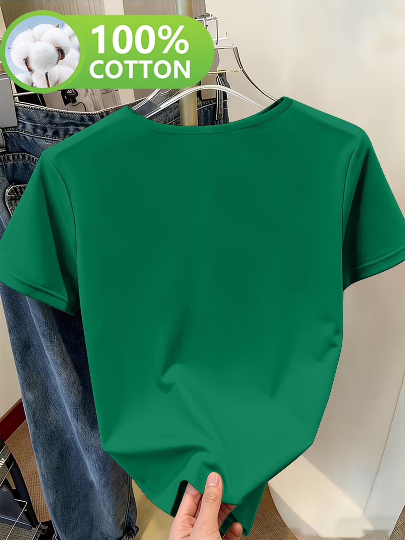 Women’s Cotton V-Neck Short Sleeve Casual T-Shirt