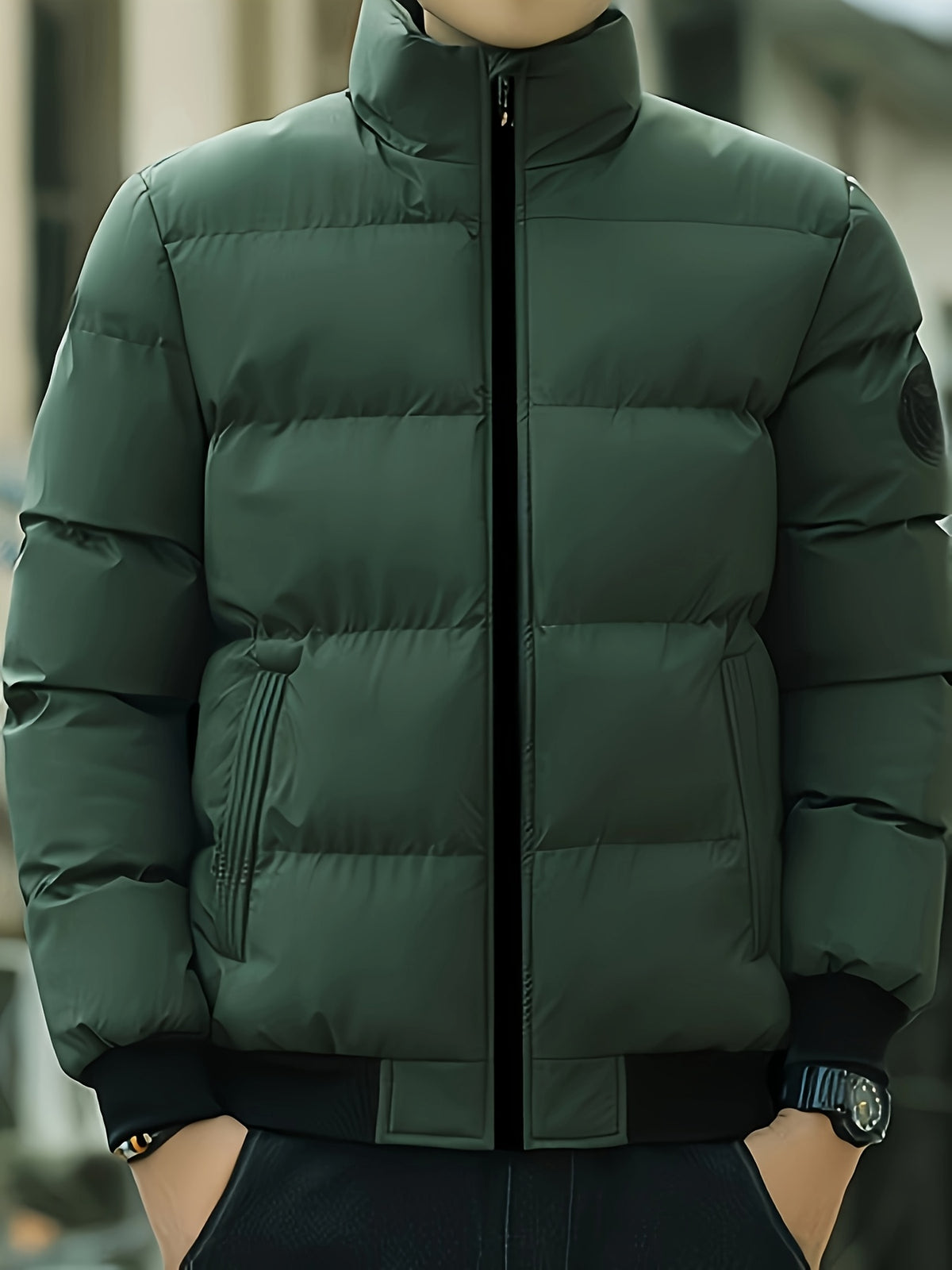Men's Casual College Style Lightweight Polyester Jacket