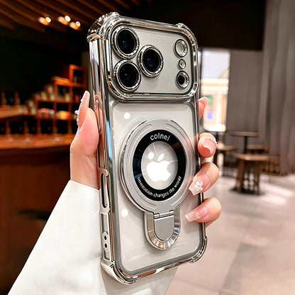 Ultra-Thin Transparent Magnetic Stand Phone Case for iPhone 11-18 Pro