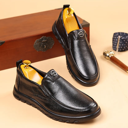 Men's Casual Cow Leather Slip-On Driving Shoes All-Season