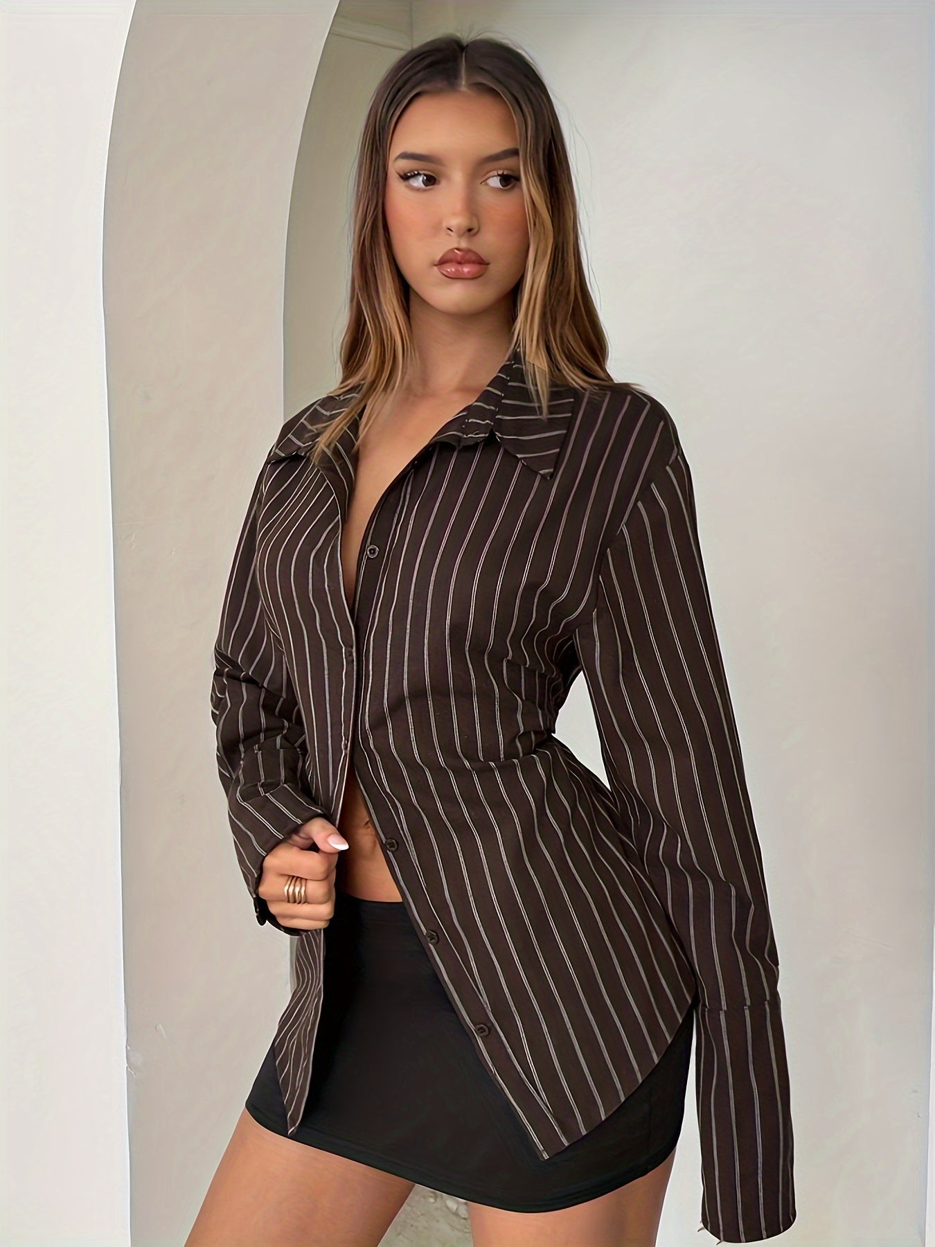 Women’s Casual Striped Polo Shirt Long Sleeve for All Seasons