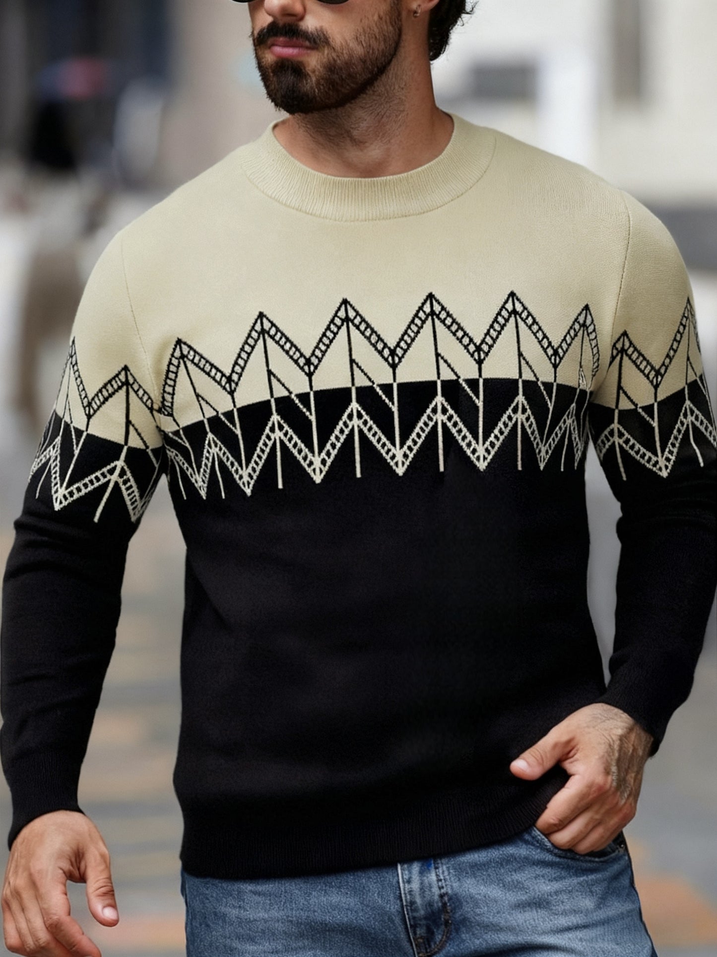 Men's Autumn/Winter Sweater, Men's Pullover Knit Sweater, Men's Winter Long Sleeve Sweater, Men's Winter Clothing, Men's Sweater, Christmas Sweater, Men's Christmas Sweater, Winter Men's Apparel, New Year's Apparel, Men's Aut
