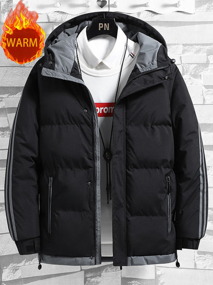 1 հատ տղամարդու ձմեռային բաճկոն գլխարկով, լցոնված վերարկու, սպիտակ և մուգ կանաչ, ոսկեգույն կայծակաճարմանդով, լվացվող մեքենայով, ամենօրյա, արտաքին հագուստի համար (ձյունակայուն, քամուց պաշտպանված) - սովորական, դահուկավազքի, ցրտի համար