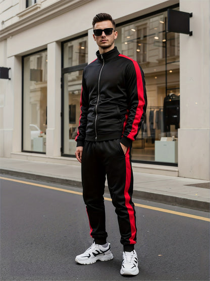 Men's Slim-Fit Full-Zip Softshell Jacket with Stand Collar