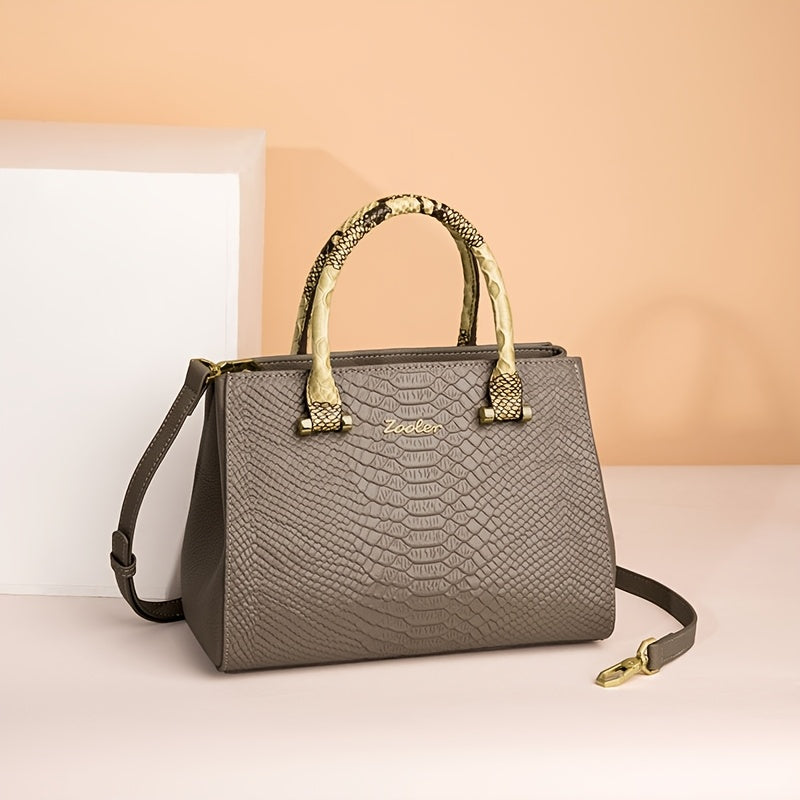 Elegant Genuine Leather Crossbody Bag for Women, Medium Size