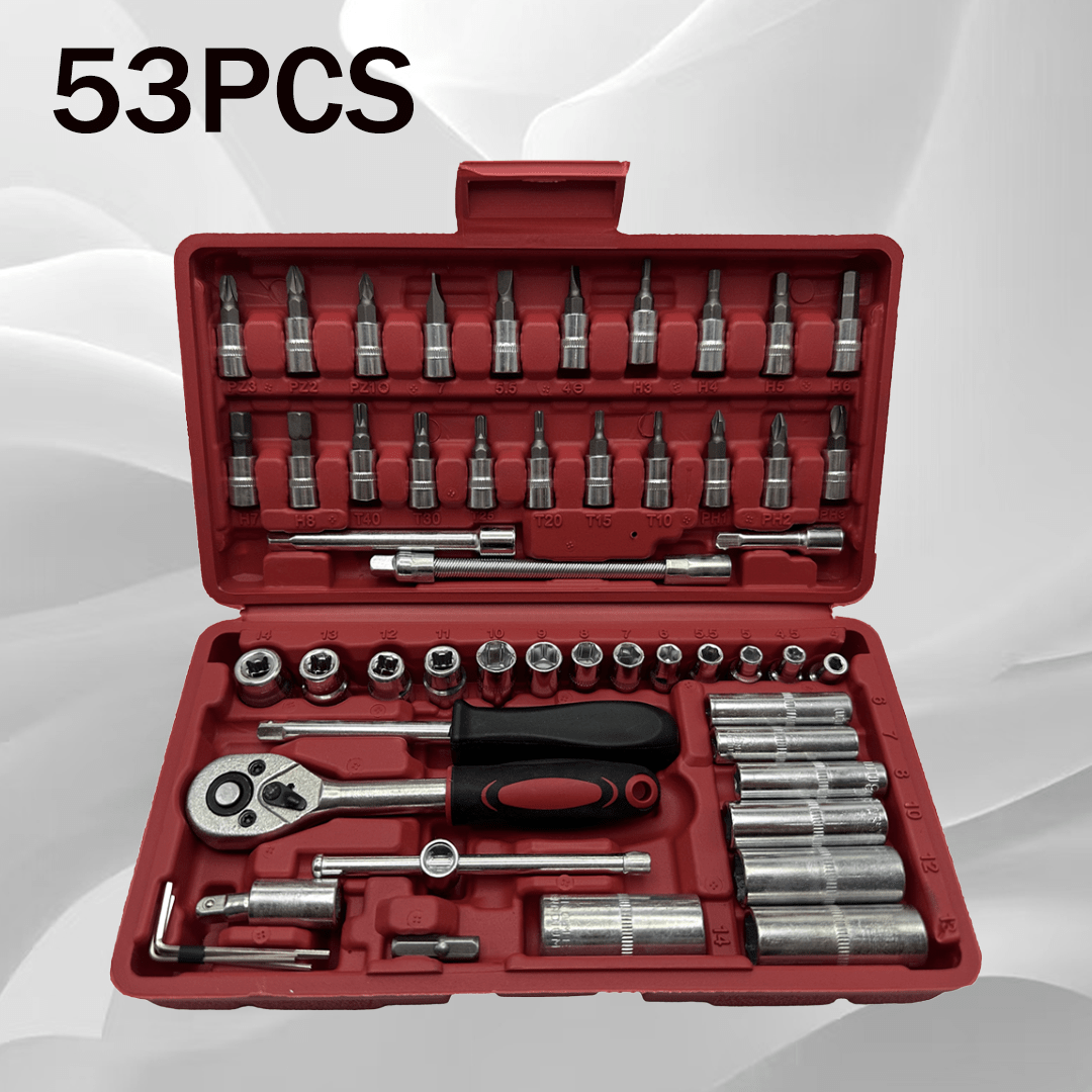 53 High-Cost-Performance Automotive Repair Tools! A Professional Toolbox That Provides a One-Stop Solution for Essential Components, Suitable for Basic Repairs And Routine Maintenance Across Various Vehicle Models. The Comple