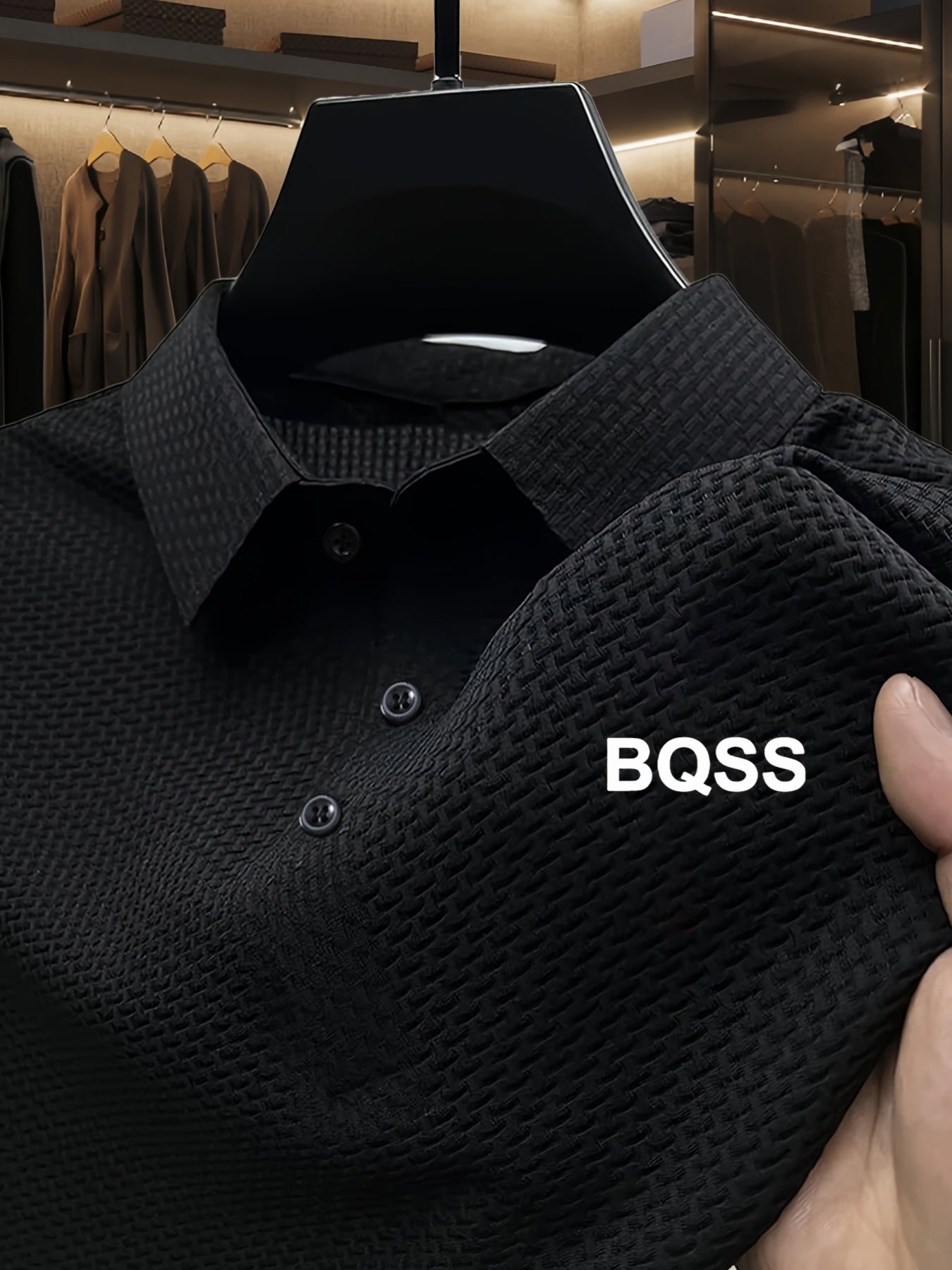 Summer Sports Casual Wear High-End Front Button Short Sleeve Shirt Breathable Turn- Collar Mesh Stretch Solid Color Top Golf Business Men's Short Sleeve - ayq