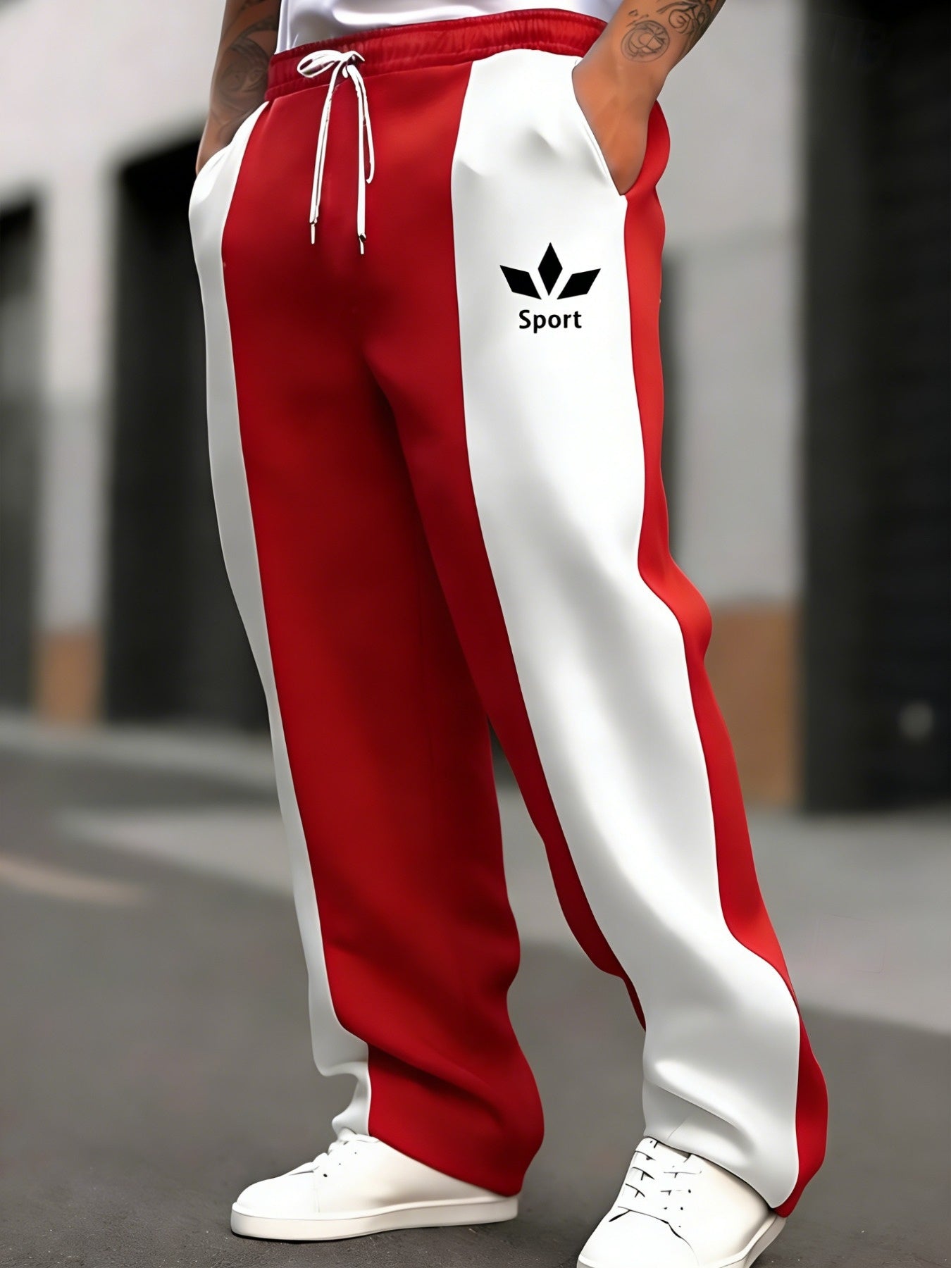 Men's Loose Straight-Leg Athletic Pants for Casual & Fitness
