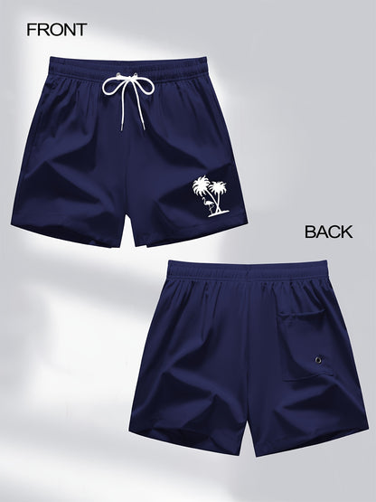 Men's Quick-Dry Flamingo Print Lightweight Beach Shorts
