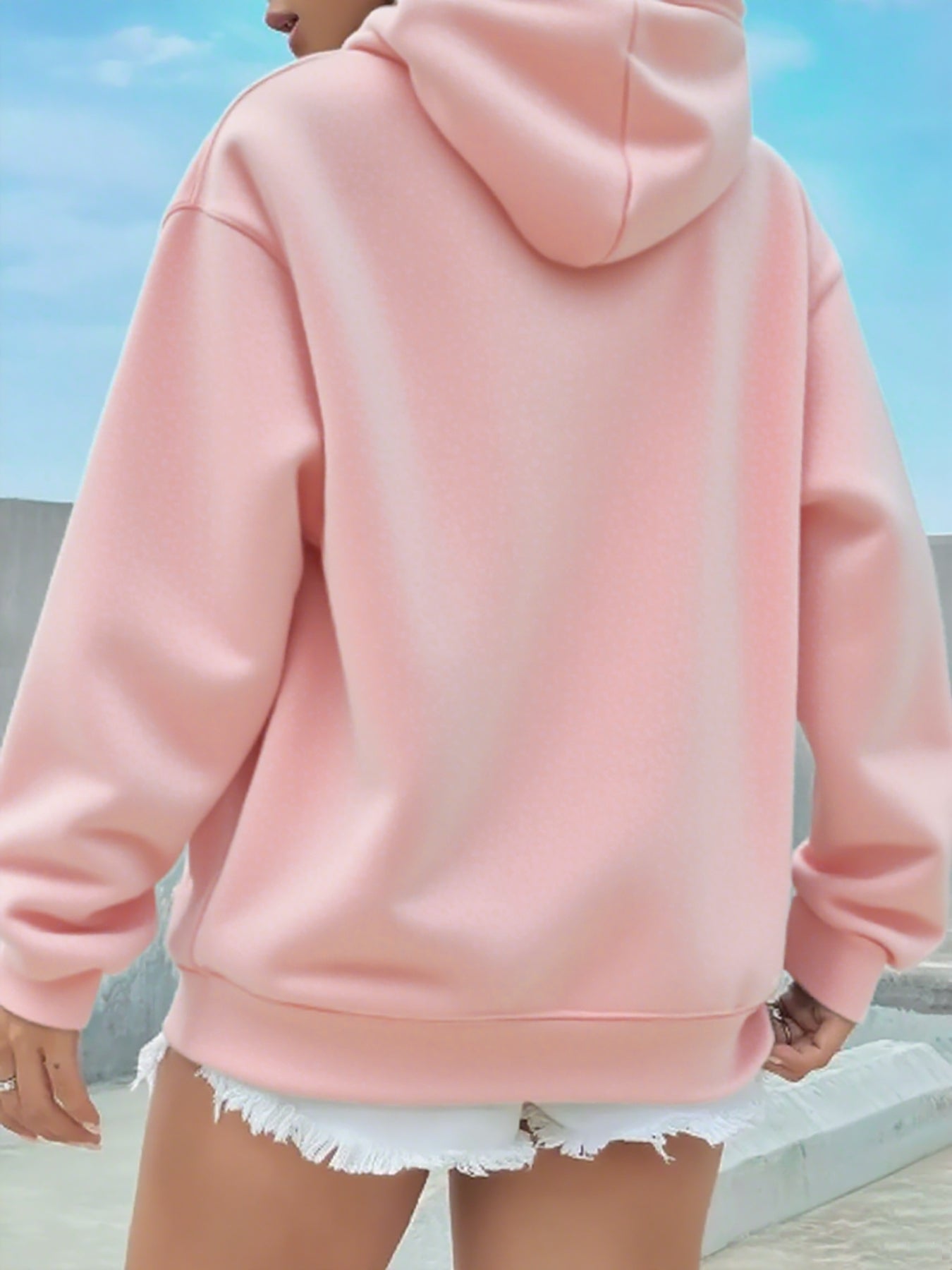 Women's Hooded Sweatshirt, Christmas Fashion Loose Elegant Long Sleeve Drawstring Hoodie, Atmospheric Print Red/Dark Green/Tender Pink/Violet Hooded Sweatshirt, Holiday Gift, Women's Clothing