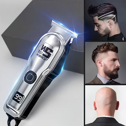 1 անլար մազ կտրող և մորուքի կտրող մեքենա տղամարդկանց համար LCD էկրանով, պրոֆեսիոնալ USB լիցքավորվող խնամքի հավաքածու - դիմացկուն և փոխադրելի հայրերի օրվա/ծննդյան օրվա կամ տոնական նվերների համար