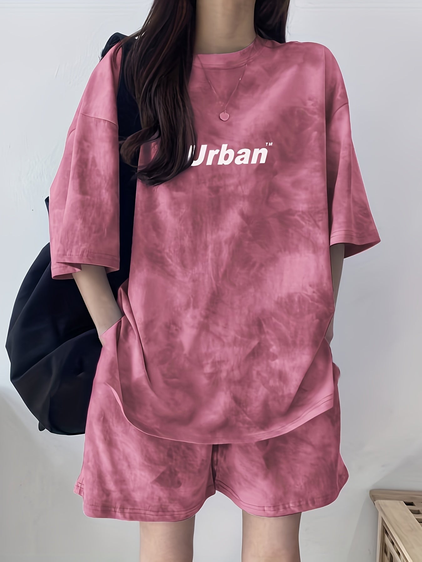 Women's Tie-Dye Loose Fit Short Sleeve Pajama Set