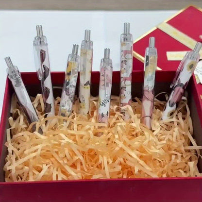 8pcs Ballpoint Pens for Women 1.00mm Cute Black Ink Fancy Pens Fine Point Smooth Writing Office Supplies(Horse)