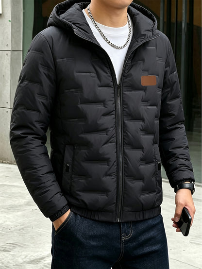Men's Hooded Zipper Jacket for Fall Winter Outdoor Sports