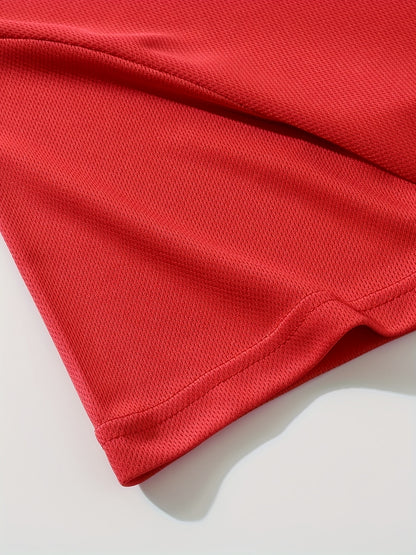 Summer Men'S Casual Sports Short Sleeve T-Shirt and Shorts Set, Knitted Polyester Fabric, Comfortable Breathable, Bench. Letter Print Design - 2pcs