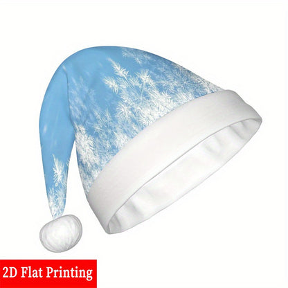 The winter 2D Flat Print Party Hats, Christmas Hats, Holiday Hats, And Decorations Blue background covered with snowflakes Pattern, for Party, Christmas And New Year Celebrations, 2D Flat,  Winter Parties, Holiday Theme, Fest