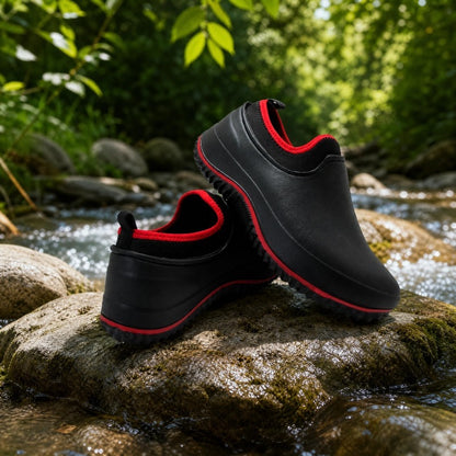Men's Lightweight PU Rain Boots Slip-On Outdoor Shoes