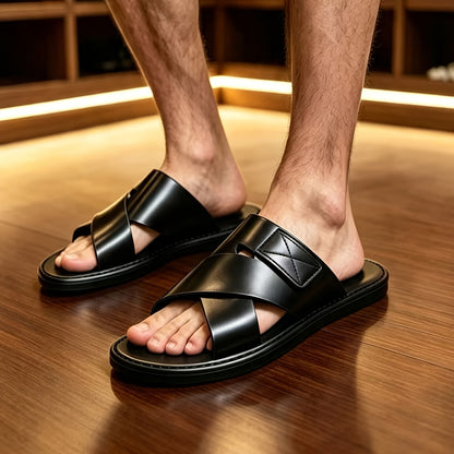 Men's Summer Soft-Soled Casual PU Slippers