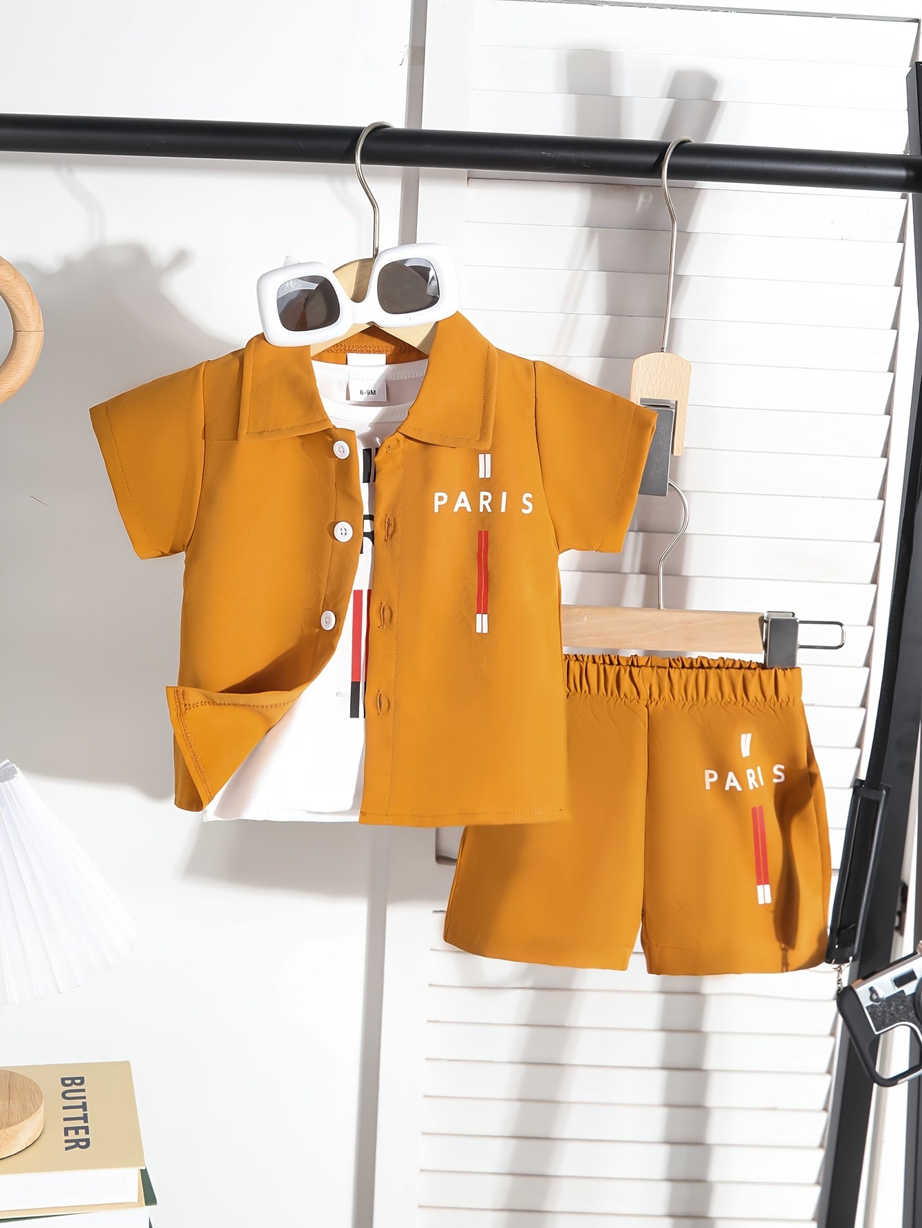 Baby Boy's 3-Piece Spring Summer Set with Paris Print
