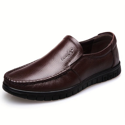 Men's Casual Cowhide Leather Slip-On Shoes for Comfort