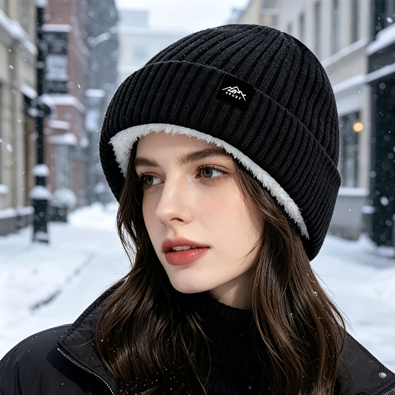 Unisex Outdoor Fleece Knit Hat for Fall and Winter