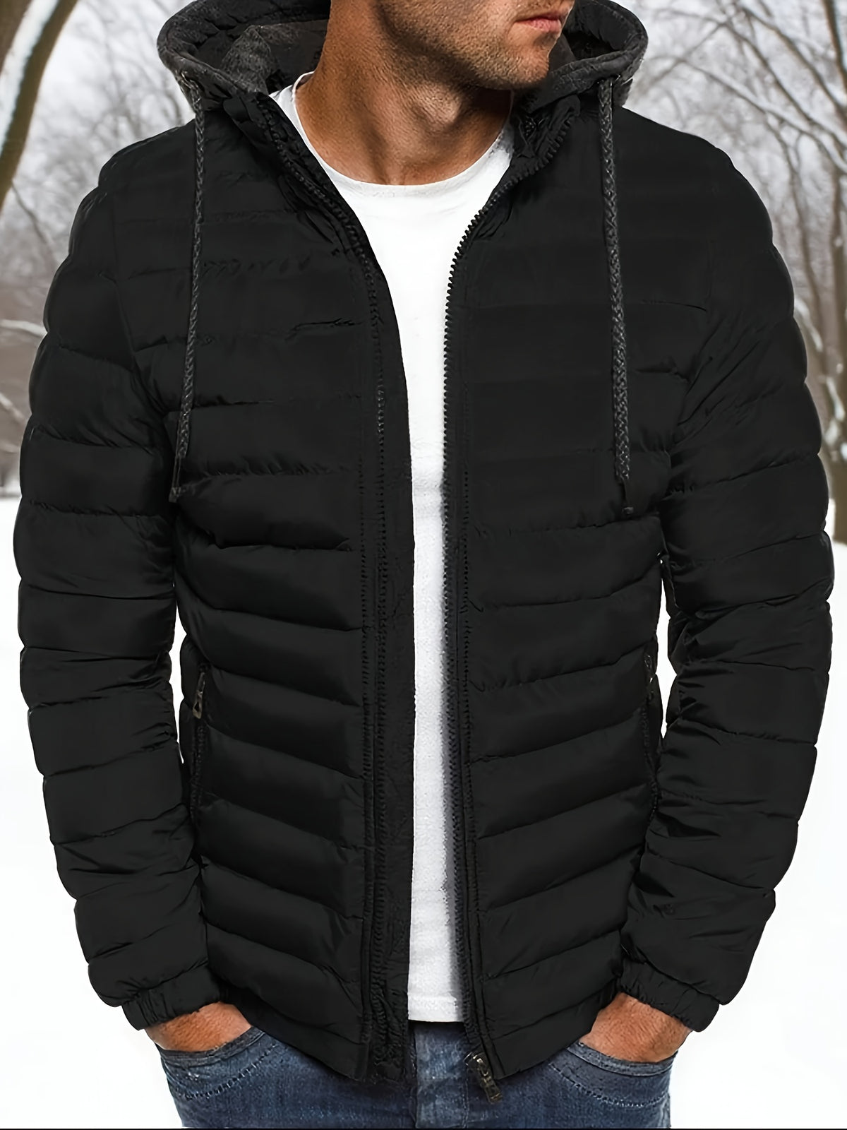 Men's Zipper Hoodie Jacket for Fall and Winter Casual Wear