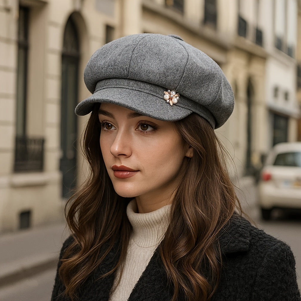 Women's Classic Warm Newsboy Beret Hat Lightweight Polyester