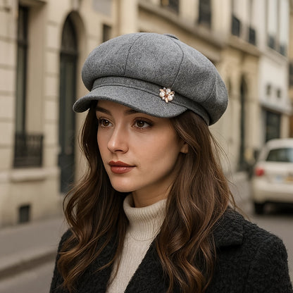 Women's Classic Warm Newsboy Beret Hat Lightweight Polyester
