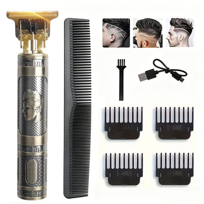 YAIAWISU Men's Cordless Electric Hair Clippers & Beard Trimmer with LCD Screen, USB-Rechargeable Cordless Grooming Kit, T-Blade Trimmer with Guide Comb Suitable for Hair, Shaving, and Scalp Trimming